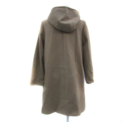 【中古】グローバルワーク GLOBAL WORK ノーカラーコート ロング丈 ジップアップ フード付き 2way S ブラウンベージュ /YS18 レディース 【ベクトル 古着】 250917 vectorpremium-18660105 ブランド古着ベクトルプレミアム店 サンプル画像2