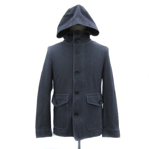 【中古】ジュンレッド JUNRed ジャケット パーカー ミドル丈 デニム調 1 紺 ネイビー /YS20 メンズ 【ベクトル 古着】 250924