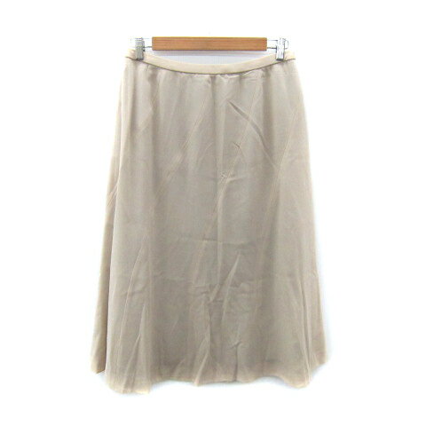 【中古】レリアン Leilian フレアスカート ロング丈 マキシ丈 無地 13+ ライトベージュ /SY27 レディース 【ベクトル 古着】 250925