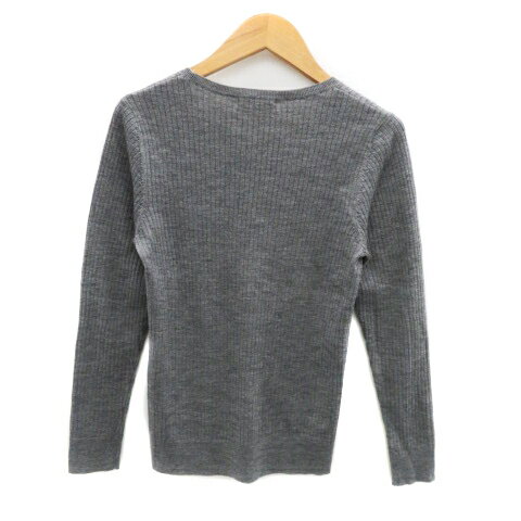 ブランド古着ベクトルプレミアム店の【中古】23区 オンワード樫山 リブニット カットソー クルーネック 長袖 無地 32 XXS グレー /HO27 レディース 【ベクトル 古着】 250925｜アングル2