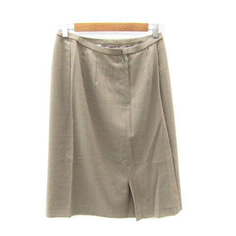 【中古】レリアン Leilian フレアスカート ミモレ丈 無地 スリット 13 ベージュ /SY29 レディース 【ベクトル 古着】 250918