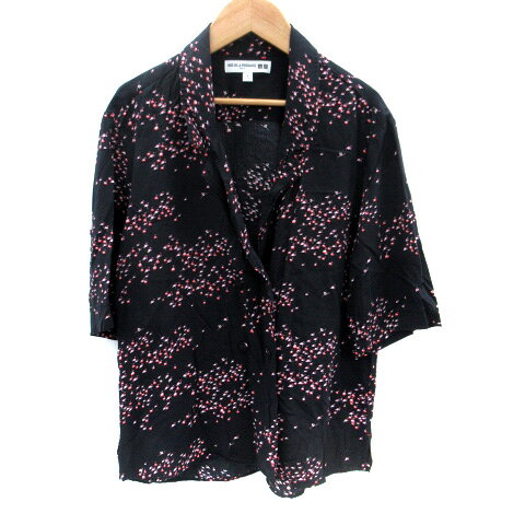 ユニクロ UNIQLO × イネス INES DELA FRESSANGE カジュアルシャツ 半袖 総柄 M マルチカラー 黒 ブラック /SM3 レディース  250925