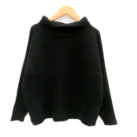 【中古】ロペピクニック ROPE Picnic ニット セーター ハイネック 長袖 無地 38 M 黒 ブラック /HO35 ..