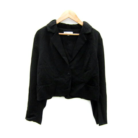 【中古】スウィートマミー SWEET MOMMY マタニティウエア テーラードジャケット ショート丈 総裏地 シングルボタン L 黒 ブラック /SY6 レディ...