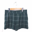 【中古】ミラオーウェン Mila Owen キュロット ショート パンツ チェック ロールアップ 0 グリーン 緑 /TT7 レディース 【ベクトル 古着】 230325