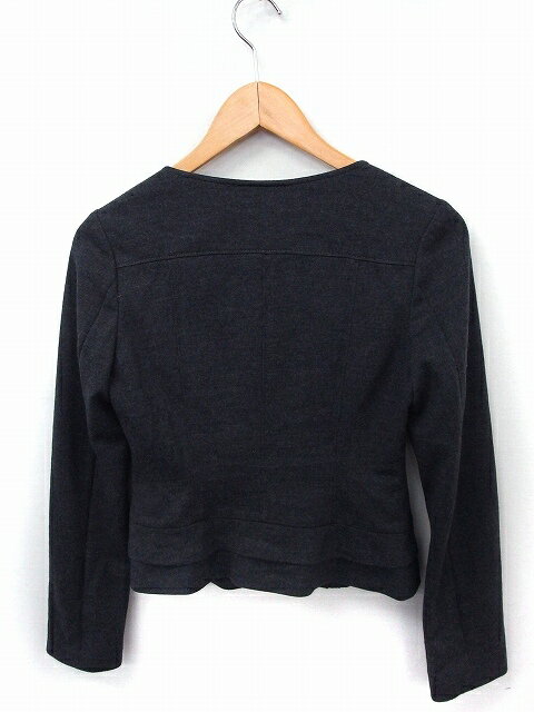 【中古】オフオン ofuon ジャケット アウター ノーカラー 長袖 ウール 38 グレー 灰 /FT1 レディース 【ベクトル 古着】 200215 ブランド古着ベクトルプレミアム店