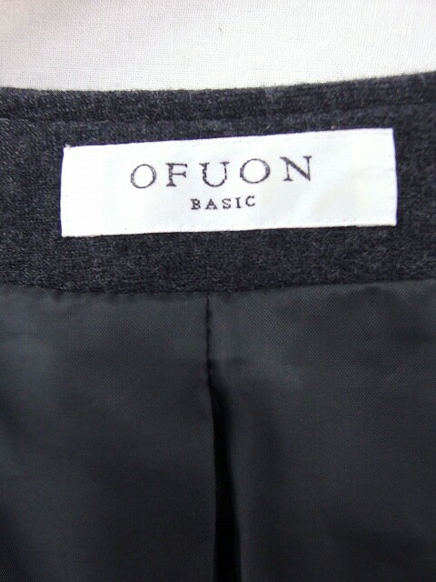 【中古】オフオン ofuon ジャケット アウター ノーカラー 長袖 ウール 38 グレー 灰 /FT1 レディース 【ベクトル 古着】 200215 ブランド古着ベクトルプレミアム店