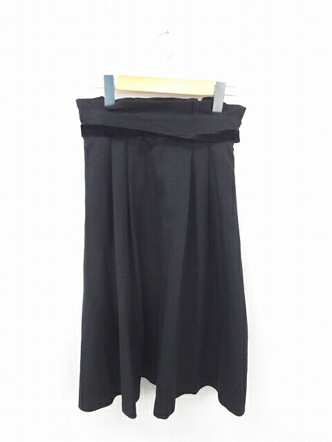 Rakuten - 【中古】シンプリシテェ SIMPLICITE スカート フレア ミモレ丈 ロング ベルト 無地 シンプル F 黒 ブラック /TT39 レディース 【ベクトル 古着】 200214 ブランド古着ベクトルプレミアム店