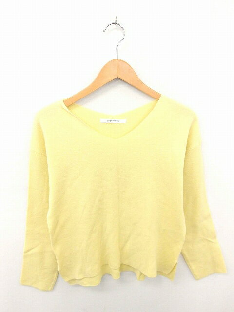 【中古】ルノンキュール Lugnoncure ニット セーター Vネック ビッグシルエット 綿 コットン 長袖 M 黄 イエロー /TT22 レディース 【ベクトル 古着】 200224 ブランド古着ベクトルプレミアム店