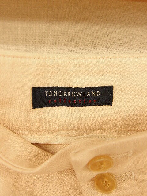 【中古】トゥモローランドコレクション TOMORROWLAND collection パンツ スラックス ジップフライ ロールアップ 綿 コットン 34 薄茶 ベージュ /TT58 レディース 【ベクトル 古着】 200217 ブランド古着ベクトルプレミアム店 3
