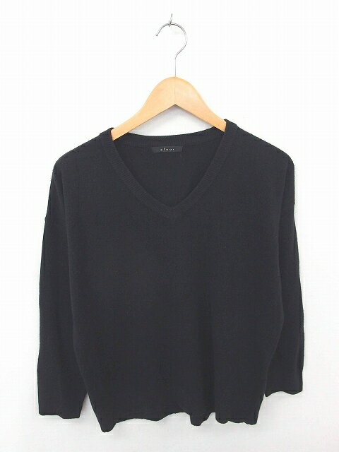 V-Neck - 【中古】CLEAR ニット セーター Vネック 無地 シンプル 長袖 F 黒 ブラック /TT27 レディース 【ベクトル 古着】 200220 ブランド古着ベクトルプレミアム店
