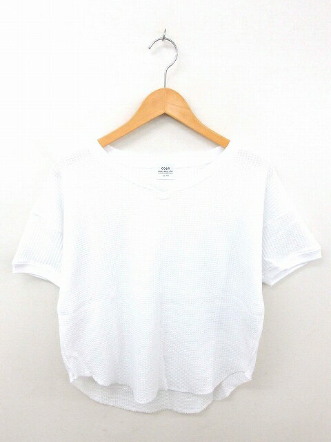 【中古】コーエン coen ニット セーター Vネック ビッグシルエット 半袖 F 白 ホワイト /TT49 レディー..