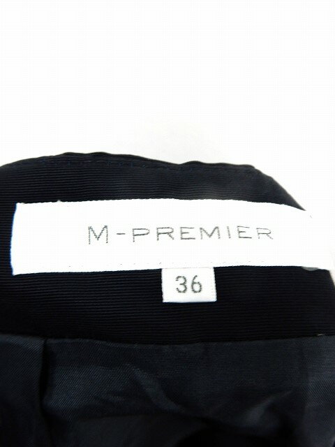 【中古】エムプルミエ M-Premier スカート 膝丈 フレア サイドジップ シンプル 36 ブラック /ST43 レディース 【ベクトル 古着】 200229 ブランド古着ベクトルプレミアム店
