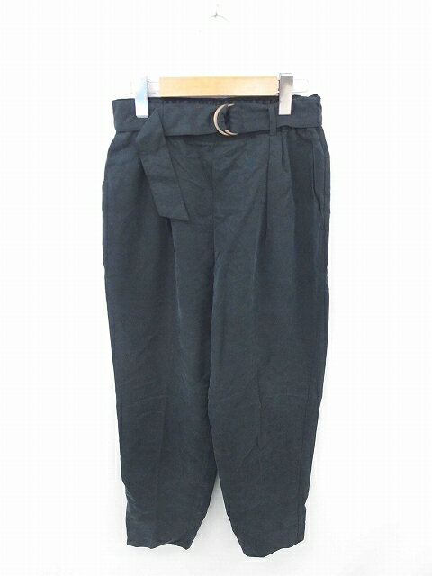 【中古】シャンブルドゥシャーム chambre de charme iki パンツ テーパード ベルト 無地 シンプル F 緑 ダークグリーン /TT23 レディース 【ベクトル 古着】 210709