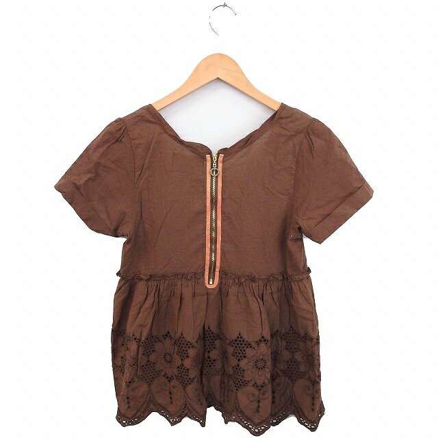 【中古】ブロードゥリー&コー Broderie&Co ナノユニバース シャツ ブラウス レース 半袖 コットン 綿 F ブラウン 茶 /FT13 レディース 【ベクトル 古着】 200318 ブランド古着ベクトルプレミアム店 vectorpremium-17101774 ブランド古着ベクトルプレミアム店 サンプル画像2