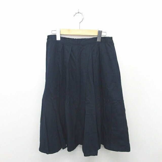 【中古】アーバンリサーチ URBAN RESEARCH スカート フレア ロング 無地 シンプル 薄手 綿 コットン 麻 リネン混 F 紺 ネイビー /TT40 レディース 【ベクトル 古着】 200624 ブランド古着ベクトルプレミアム店