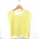 【中古】B&Y ユナイテッドアローズ BEAUTY&YOUTH ビューティー&ユース ニット セーター 刺繍 丸首 フレンチスリーブ イエロー 黄 /FT6 レディース 【ベクトル 古着】 200420 ブランド古着ベクトルプレミアム店(4)