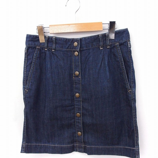 【中古】プラステ PLST スカート デニム ボタンダウン 台形 ミニ 綿 0 インディゴ /FT6 レディース 【ベクトル 古着】 200320 ブランド古着ベクトルプレミアム店