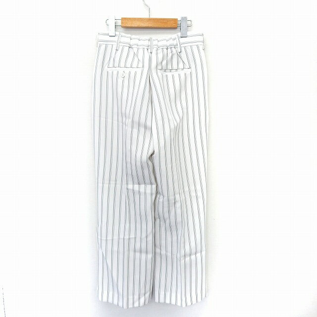 【中古】ジーナシス JEANASIS パンツ スラックス ストライプ ジップフライ ポケット F ホワイト /ST15 レディース 【ベクトル 古着】 210709 vectorpremium-17098343 ブランド古着ベクトルプレミアム店 サンプル画像2