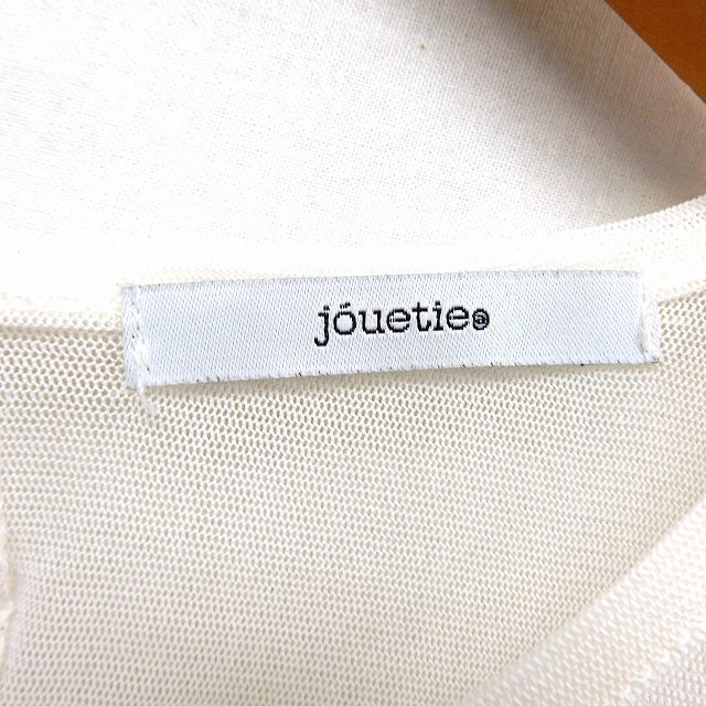 【中古】ジュエティ jouetie チュニック カットソー 長袖 フレア レース 星柄 デコルテレース M ホワイト /ST1 レディース 【ベクトル 古着】 200427 ブランド古着ベクトルプレミアム店