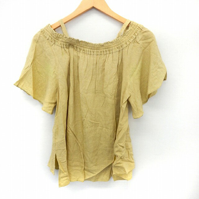 【中古】ナノユニバース nano universe カットソー Tシャツ 半袖 2WAY オフショル シンプル ギャザー F イエロー /ST43 レディース 【ベクトル 古着】 200529 ブランド古着ベクトルプレミアム店 vectorpremium-17098480 ブランド古着ベクトルプレミアム店 サンプル画像2