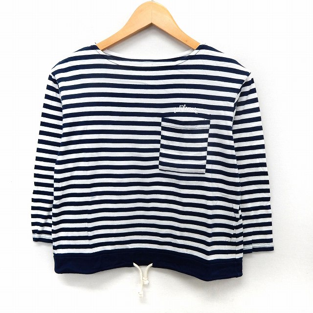 PORTER - 【中古】リタジーンズトウキョウ RITA JEANS TOKYO カットソー Tシャツ バスクシャツ ボーダー 七分袖 ボートネック ONE ネイビー ホワイト /ST29 レディース 【ベクトル 古着】 200323 ブランド古着ベクトルプレミアム店