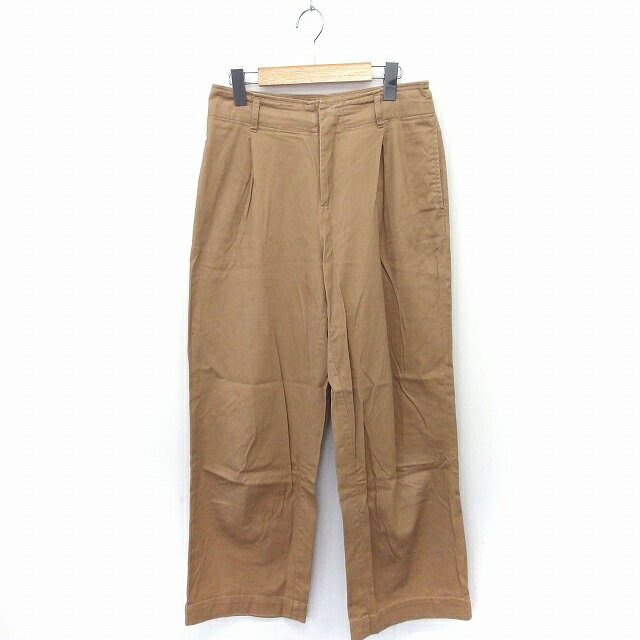 【中古】AMERICAN HOLIC パンツ ワイド ロング 無地 シンプル 綿 L ベージュ /FT6 レディース 【ベクトル 古着】 200605 ブランド古着ベクトルプレミアム店