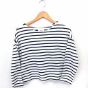 【中古】アルシーヴ archives Tシャツ カットソー ボーダー 丸首 長袖 コットン 綿 F ホワイト 白 ネイビー 紺 /FT20 レディース 【ベクトル 古着】 200527 ブランド古着ベクトルプレミアム店(4)
