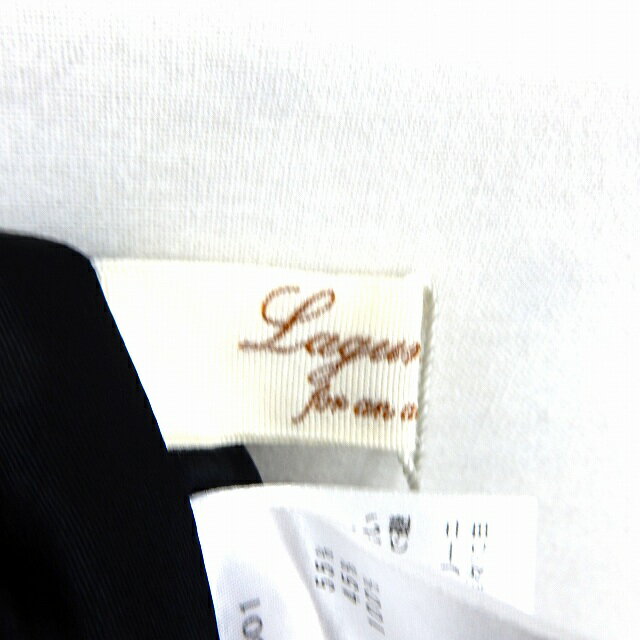 【中古】ラグナムーン LagunaMoon スカート フレア 膝丈 ストライプ サイドジップ M ブラック ホワイト /ST2 レディース 【ベクトル 古着】 200416 ブランド古着ベクトルプレミアム店