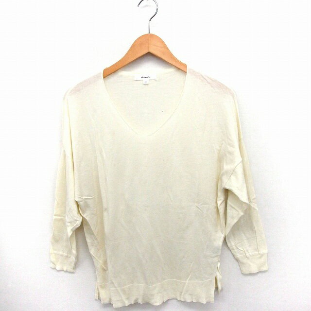 V-Neck - 【中古】ニコアンド Niko and.. ニット セーター Vネック 長袖 無地 シンプル 3 アイボリー 白 /FT27 レディース 【ベクトル 古着】 200622 ブランド古着ベクトルプレミアム店
