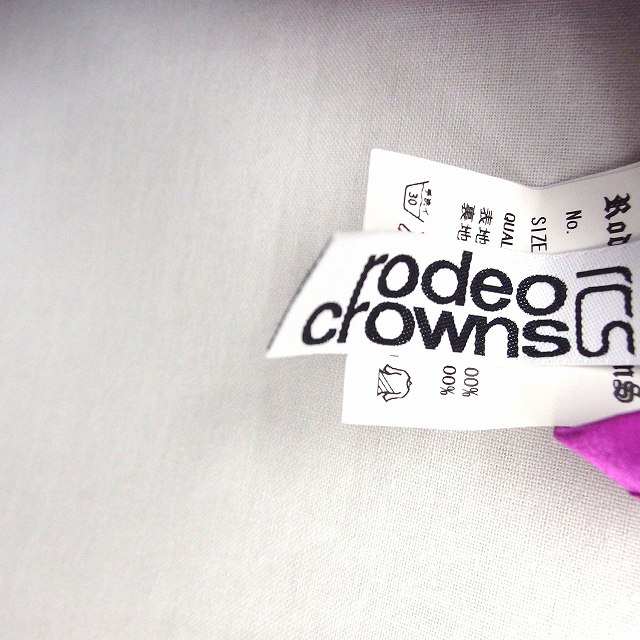 【中古】ロデオクラウンズ Rodeo Crowns シャツ ブラウス 花柄 ドレープ Vネック ノースリーブ S ピンク ブルー 青 /FT6 レディース 【ベクトル 古着】 200617 ブランド古着ベクトルプレミアム店