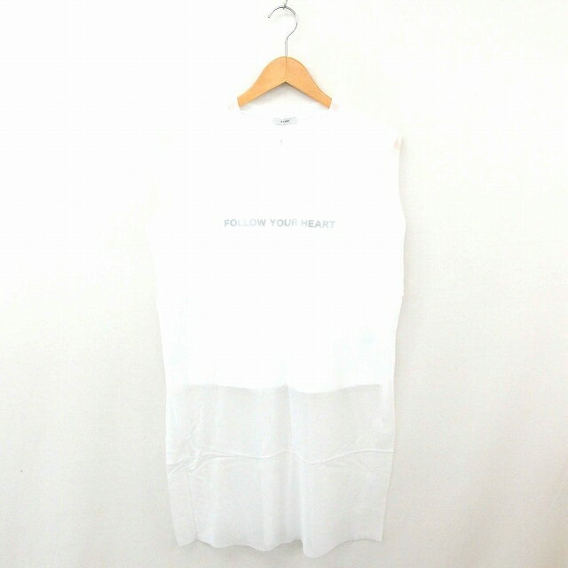 【中古】未使用品 クラネ CLANE タグ付 カットソー タンクトップ シアー ノースリーブ ロゴ レイヤード 2 ホワイト 白 /TT レディース 【ベクトル 古着】 250331