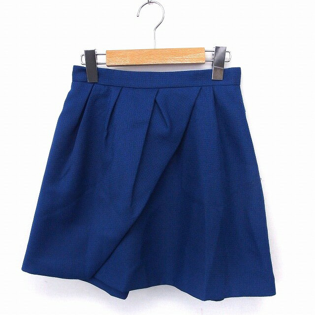 【中古】リランドチュール Rirandture スカート 台形 ミニ ジップ 1 ブルー 青 /FT27 レディース 【ベクトル 古着】 200525 ブランド古着ベクトルプレミアム店