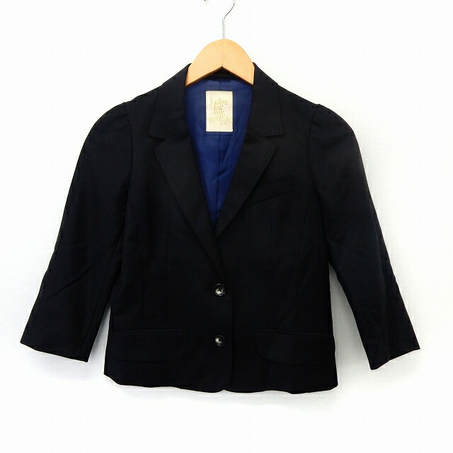 【中古】ルルオンザブリッジ LULU on the BRIDGE ジャケット アウター テーラード シンプル ポケット ブラック /ST14 レディース 【ベクトル 古着】 200601 ブランド古着ベクトルプレミアム店