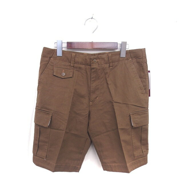 【中古】未使用品 タケオキクチ TAKEO KIKUCHI タグ付き パンツ ハーフ カーゴ ジップフライ 02 M 茶 ブラウン /TT メンズ 【ベクトル 古着】 251205