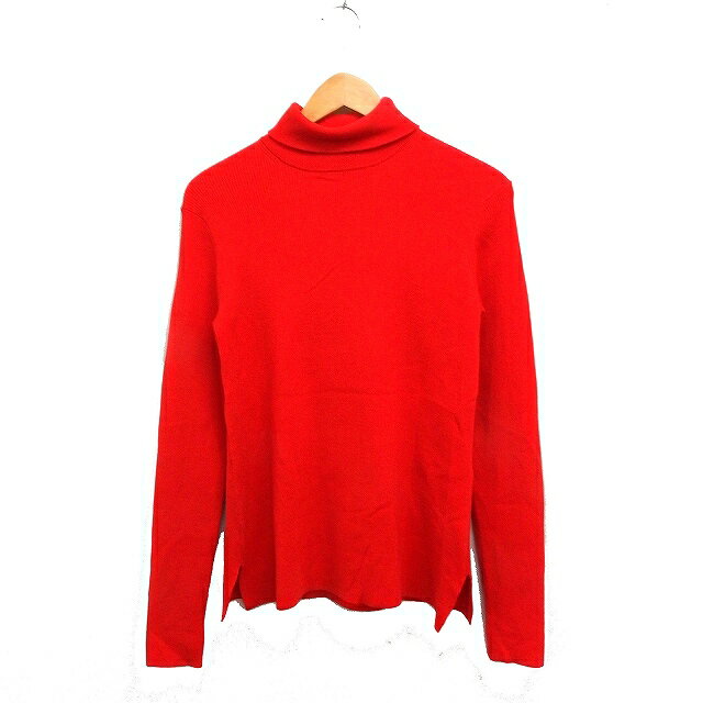 Turtleneck - 【中古】ミラオーウェン Mila Owen リブ ニット セーター タートルネック 長袖 無地 ウール混 1 オレンジ /FT49 レディース 【ベクトル 古着】 250510