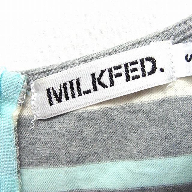 ブランド古着ベクトルプレミアム店の【中古】ミルクフェド MILKFED. オールインワン ボーダー 丸首 半袖 ショート丈 コットン 綿 S グレー /FT1 レディース 【ベクトル 古着】 200520 ブランド古着ベクトルプレミアム店｜アングル3