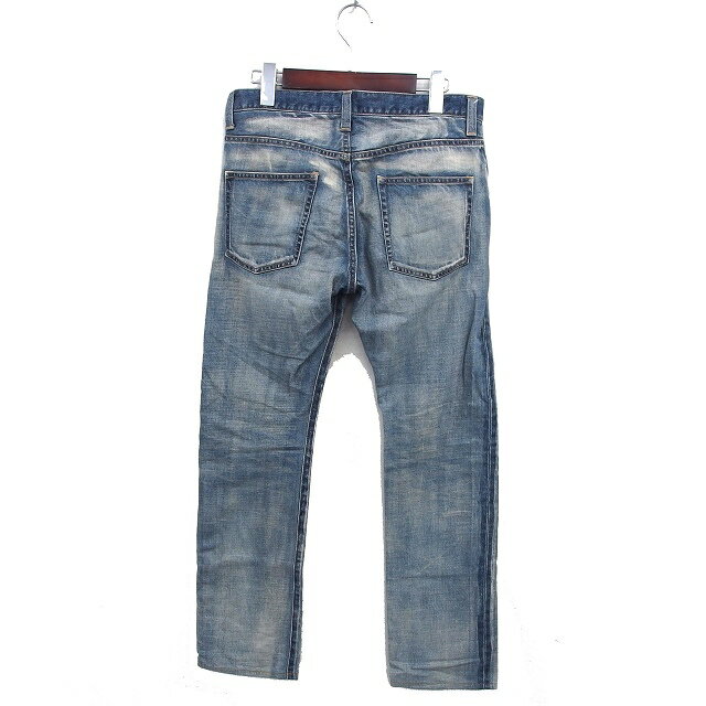 【中古】タケオキクチ TAKEO KIKUCHI ヴィンテージメイク デニム ジーンズ ストレート ボタンフライ コットン 綿 2 紺 ネイビー /NT15 メンズ 【ベクトル 古着】 250501