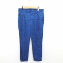 【中古】未使用品 アンタイトル UNTITLED タグ付き テーパード パンツ ロールアップ 総柄 薄手 1 ブルー ブラック 青 黒 /TT レディース 【ベクトル 古着】 250130(4)