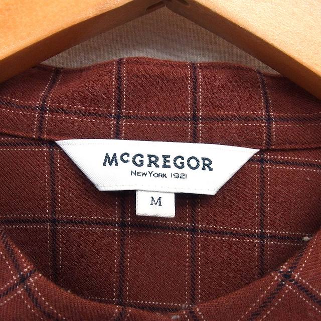 【中古】マックレガー マクレガー McGREGOR シャツワンピース フレア ロング チェック スモールカラー ギャザー 長袖 M 茶 ブラウン /NT8 レディース 【ベクトル 古着】 250514