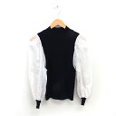 【中古】フレイアイディー FRAY I.D ニット カットソー シアー 袖透け感 切り替え 長袖 ONE 黒 白 ブラック ホワイト /TT レディース 【ベクトル 古着】 250505(4)