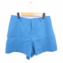 【中古】未使用品 インデックス INDEX タグ付き パンツ キュロット ショート 無地 シンプル ジップフライ M 青 ブルー /TT6 レディース 【ベクト...
