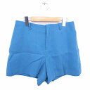 【中古】未使用品 インデックス INDEX タグ付き パンツ キュロット ショート 無地 シンプル ジップフライ M 青 ブルー /TT7 レディース 【ベクト...