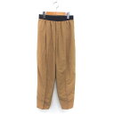 【中古】ルーニィ LOUNIE テーパード センタープレス パンツ ハイウエスト ナイロン 薄手 40 ベージュ 茶 /TT レディース 【ベクトル 古着】 250508(4)