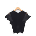 【中古】フレイアイディー FRAY I.D ニット カットソー Vネック 切り替え 袖シースルー 半袖 ONE 黒 ブラック /TT レディース 【ベクトル 古着】 250507(4)