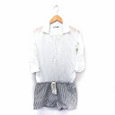 【中古】ビームスボーイ BEAMS BOY オールインワン シャツ 七分袖 ショート丈 綿 コットン ホワイト /ST21 レディース 【ベクトル 古着】 20...
