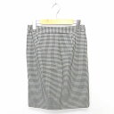 【中古】アイボリーコート ivory court スカート タイト ひざ丈 チェック 薄手 サイドジップ ウール 38 黒 白 ブラック アイボリー /TT21...