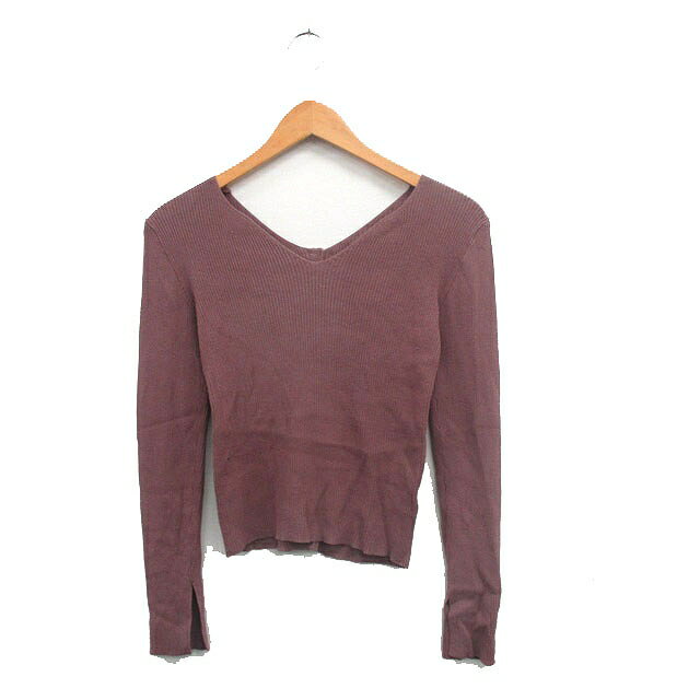 【中古】フーズフーチコ who's who Chico リブ カーディガン 長袖 Vネック シンプル F ブラウン 茶 /KT4 レディース 【ベクトル 古着】 250517