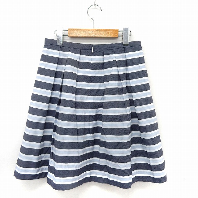 【中古】ロペピクニック ROPE Picnic スカート フレア タック ボーダー 膝丈 バックジップ 40 グレー ブルー /ST26 レディース 【ベクトル 古着】 200706 ブランド古着ベクトルプレミアム店 vectorpremium-17107824 ブランド古着ベクトルプレミアム店 サンプル画像2
