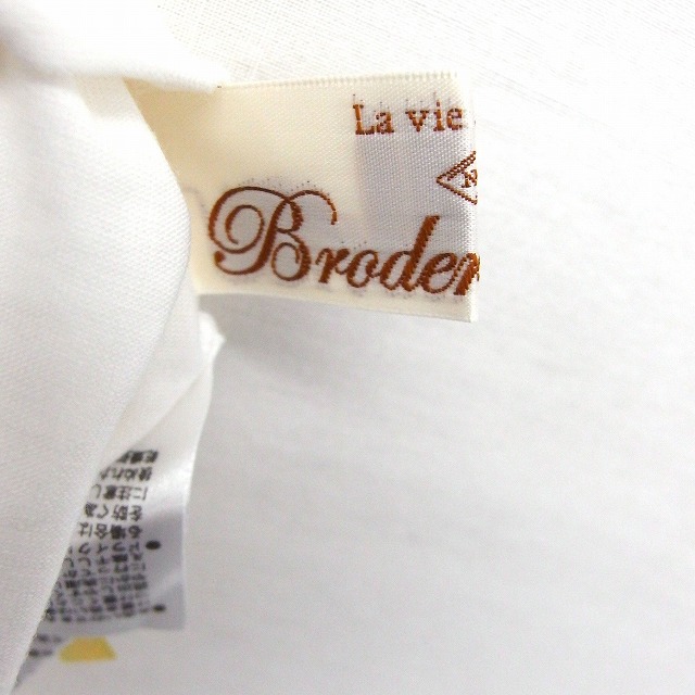 【中古】ブロードゥリー&コー Broderie&Co ナノユニバース Tシャツ カットソー 切替 レースアップ 丸首 半袖 F ホワイト 白 /FT35 レディース 【ベクトル 古着】 200701 ブランド古着ベクトルプレミアム店 vectorpremium-17107840 ブランド古着ベクトルプレミアム店 サンプル画像3